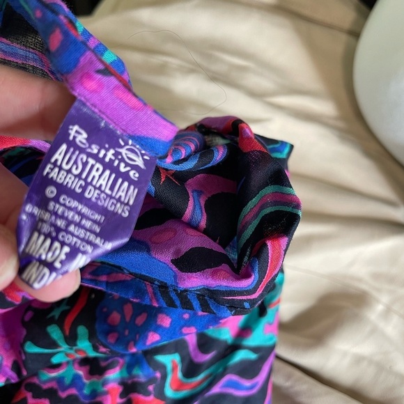 Positive Australia Colorful Swim Cover Up One Size Floral Fish Print - Picture 3 of 4